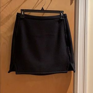 Petite J. Crew Double Notch Wool Mini Skirt Black